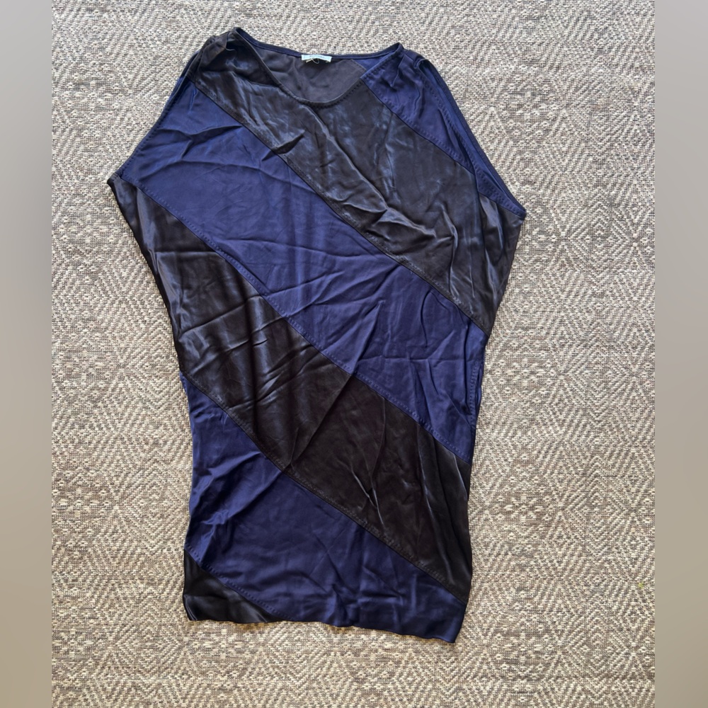 Vintage 90's Mochino Cheap & Chic y2k Silk  Purple Brown Patchwork‎ Dress
